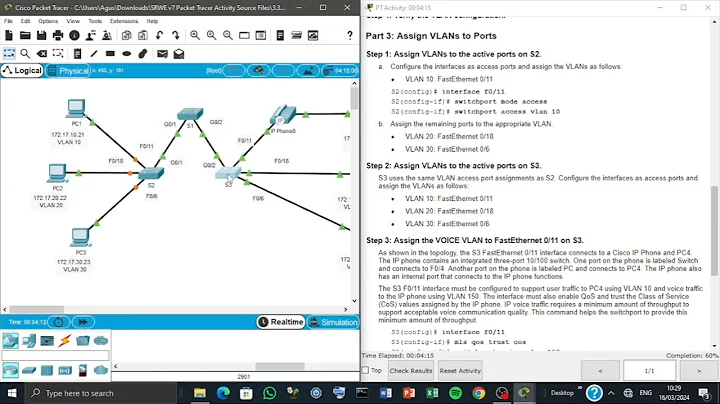 cisco packet tracer 3.3.12 VLAN configuration