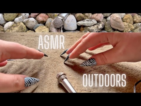ASMR Concrete Tapping & Scratching Outside ⛅️ No Talking | Outdoors ASMR With Mini Mic