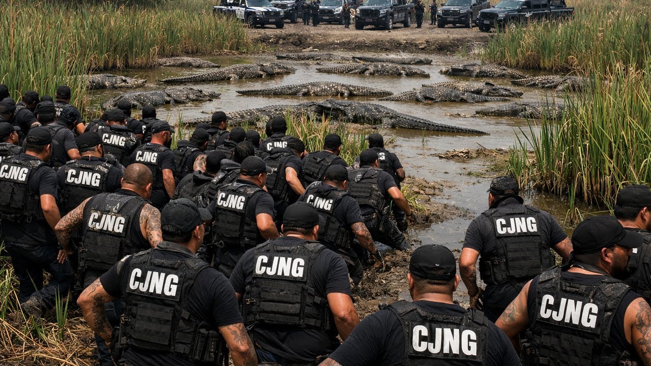 El CJNG Se Lanzó Al Pantano Para Escapar De La Policía—Los Caimanes No Dejaron Salida