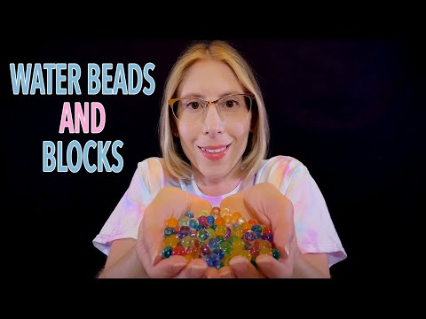 ASMR | Water Beads & Wooden Blocks - wet sounds, squishing, clinking for sleep