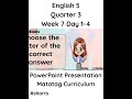 English 5 Matatag Curriculum PowerPoint Presentation Quarter 3 Week 7 Day 1-4 #grade5matatag