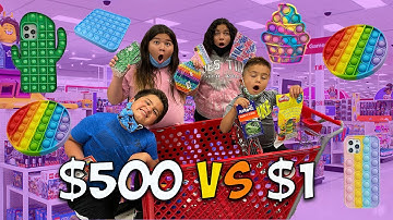 $1 vs $500 FIDGET TOY SHOPPING CHALLENGE AT TARGET!!