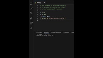 Python NOT Operator | Logical Operators | Comparison Operators #learning #learn #coding #programming