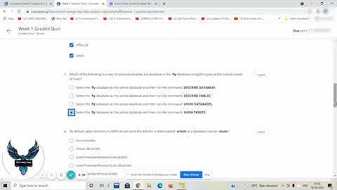 Managing Big data in clusters and cloud storage Week 1 Assignment Answers