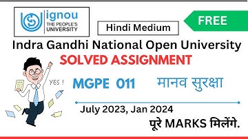 MGPE 11 Solved Assignment 2023-24  | Hindi |  by  |  Scholar GUY  |