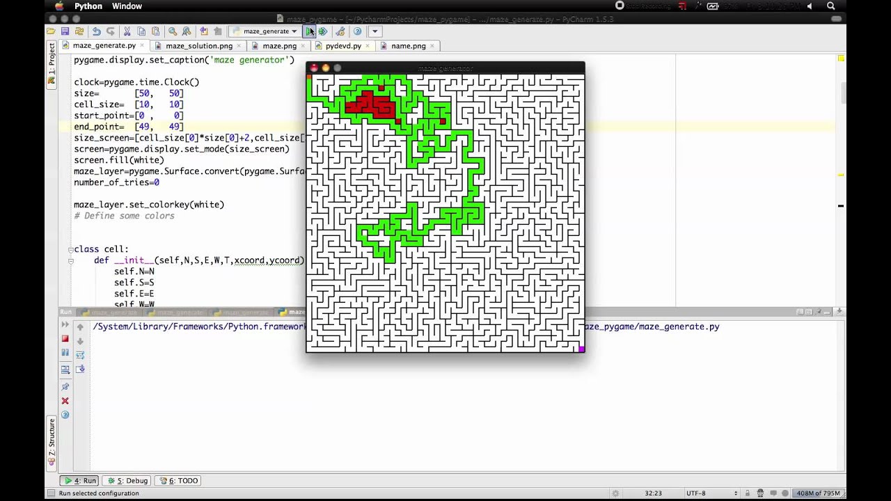 Maze generator and solver - YouTube