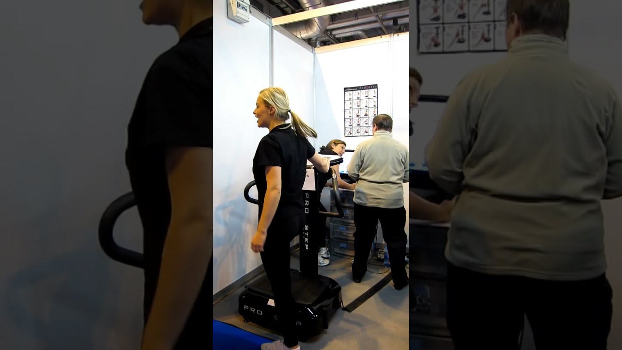 Pro Step Plus Demo by athletic lady vibration plate workout machine