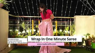 Ready to wear pleated draped one minute saree with readymade blouse free isadora life screenshot 3
