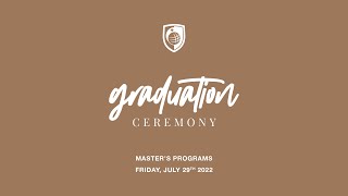 Glion Graduation Ceremony - Master's: 29th July 2022