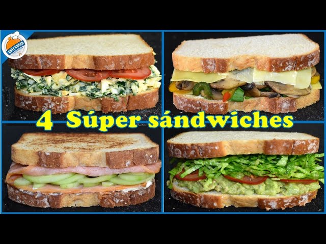 4 sándwiches con muchas proteinas, muchas verduras | Chef Roger Oficial