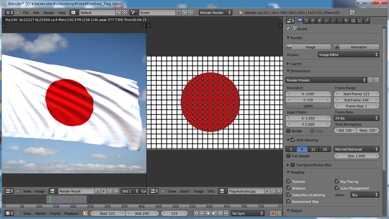 旗の動画を自作 風になびく旗の動画がフリーソフトで作成可能 Blender 3d Flag プラグイン Aftereffects 知識 不要 Youtube