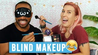 ♦ BLIND/ NO MIRROR makeup challenge with Harry! 😂 ♦ Agnieszka Grzelak Beauty