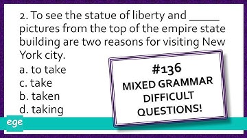 English Grammar Exercises #136 | Mixed Grammar Quiz English Test Hard #grammarpractice