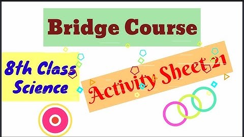 8th | Science | Semi English medium | Activity sheet 21| BridgeCourse | Day 21 |