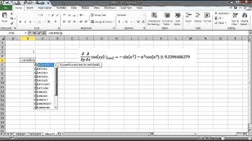 Computing higher order partial derivatives in Excel by DERIVF() function