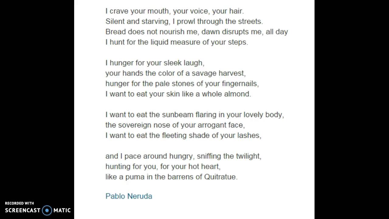 Sonnet 11 Neruda You