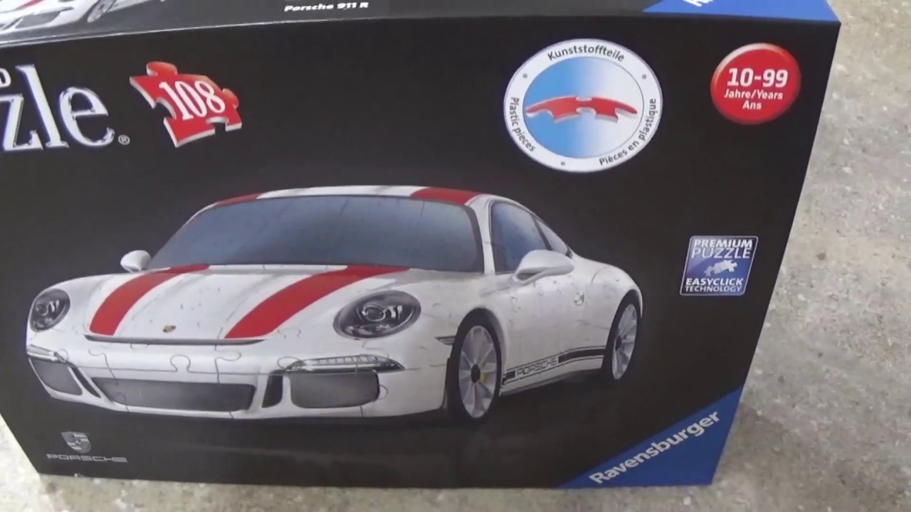 porsche 911 r ravensburger 3d puzzle unpacking and test