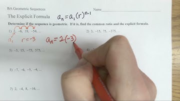The Explicit Formula For a Geometric Sequence