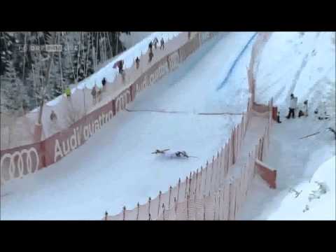 Peter Fill Downhill Crash Streif 2013 Kitzbühel