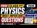 Class 11 Physics Paper 2026||Important Short Questions|| FBISE Exam Preparation