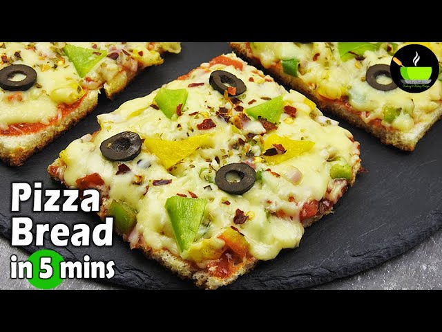 Bread Pizza On Tawa In 5 Mins | Quick & Easy Bread Pizza | Bread Pizza Recipe | Hostel Foods | She Cooks
