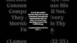 It Is Of The LORD’s Mercies That We Are Not Consumed, They Are New Every Morning: