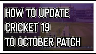 How to update cricket 19 to October patch||100% Working screenshot 1
