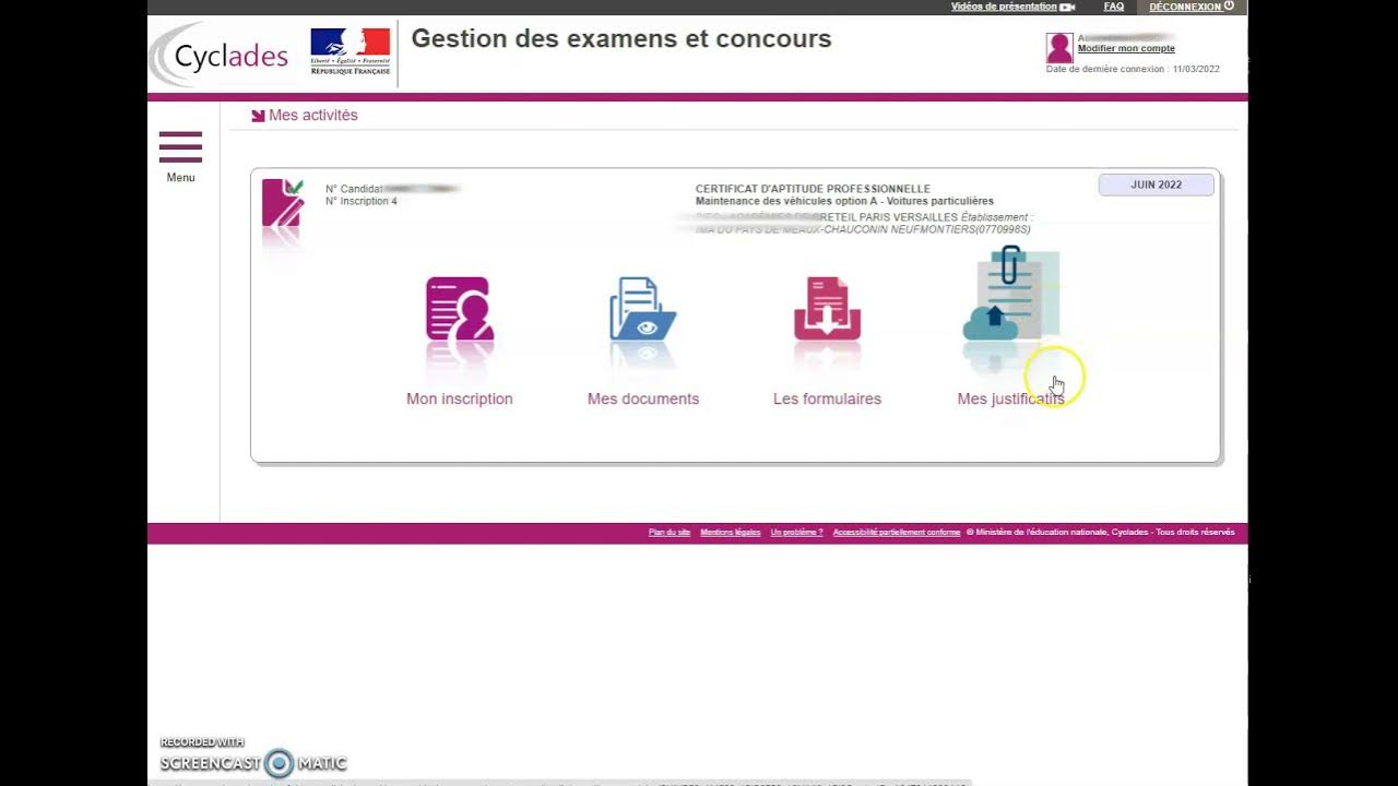 Cyclades Mot De Passe Date De Naissance L' espace Candidat de Cyclades - Télécharger vos documents pour l'examen -  YouTube
