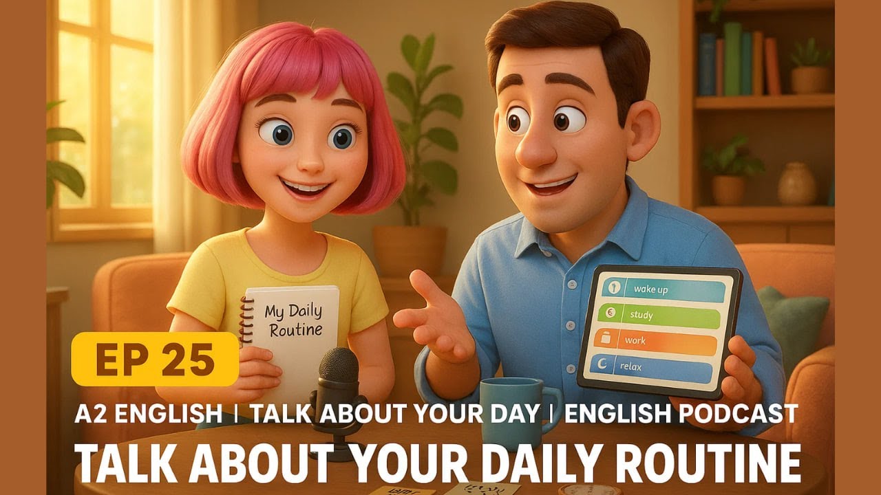 Daily Routine Talk EP 25 - Daily Routine | A2 English | Talk About Your Day | English ...