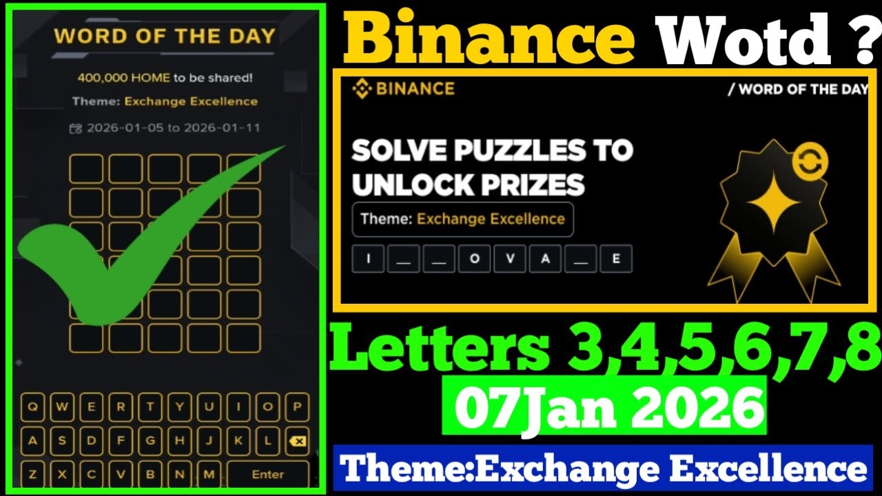 binance Word of the Day Answer Today 07 Jan 2026| 5 Letter binance Word of the Day Answer