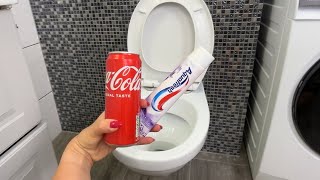 Toilet covered in stains Try this cola and toothpaste trick! News