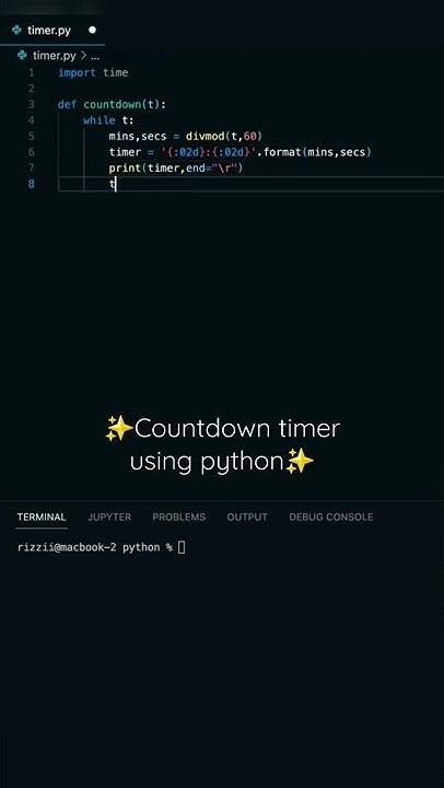 Simple Countdown Timer using Python #python #programming #developer ...