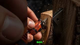 Tiny chainsaw vs hard wood?! 🔥 #minitools #satisfying #fyp #viral #america #foryou #americanfacts