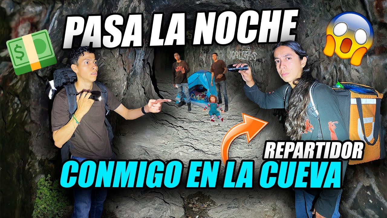 INVITE A UN REPARTIDOR A PASAR LA NOCHE EN UNA CUEVA TERRORIFICA CERRO DEL TOPO CHICO 😱