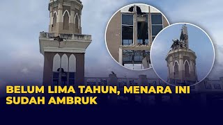 Menara Masjid Agung Baiturrahman di Tasikmalaya Ambruk