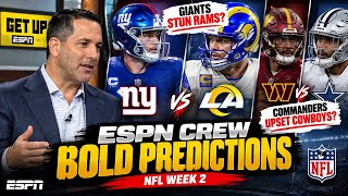 ESPN Makes BOLD NFL Week 2 Predictions! Giants vs Rams & Commanders vs Cowboys