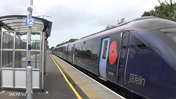Southeastern Class 395 in Poppy Live On departing at Rainham (Kent)