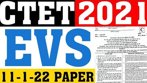 CTET 2021 EVS PAPER(SHIFT-20)|CTET EVS COMPLETE PEDAGOGY|CTET PREVIOUS YEAR PAPER SOLUTION|CAREERBIT