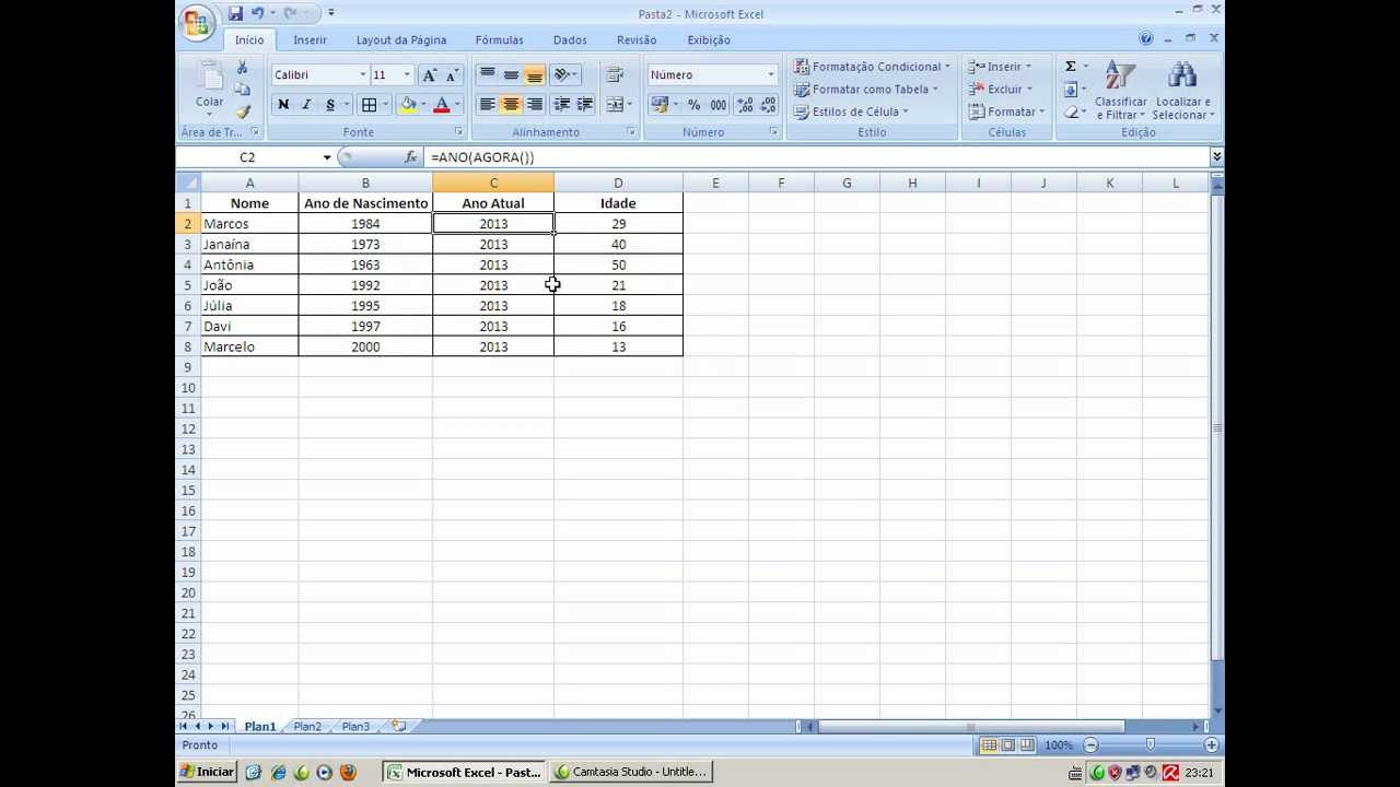 Planilha Excel - Trabalhando com a Fórmula de Subtração - YouTube
