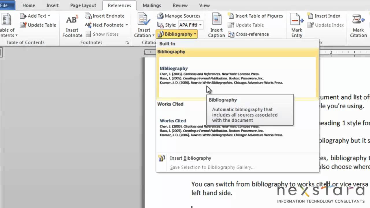 Microsoft Word User Guide Lesson Twenty Four Bibliographies YouTube Microsoft Word User Guide Lesson Twenty Four Bibliographies YouTube