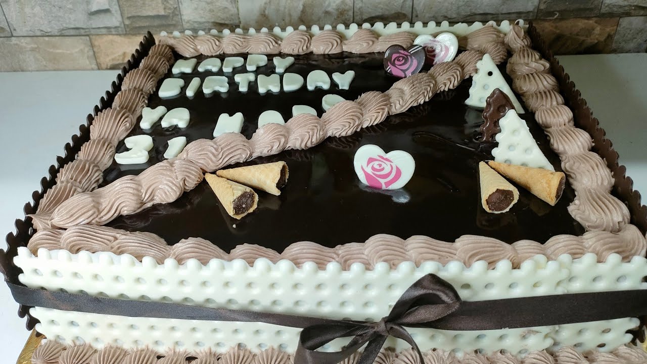 #تورته عيد ميلاد مقاس 40 في 40 بأسهل طريقه للمبتدئين مع سفرة سهير