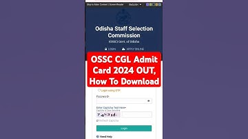 Odisha CGL Admit Card 2024 Kaise Download Kare ? How To Download OSSC CGL Admit Card 2024 #ossccgl