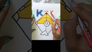 kite drawing and colouring for children #shorts screenshot 2