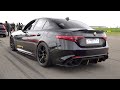 Alfa Romeo Giulia Quadrifoglio 2.9 V6 with Akrapovic Exhaust - REVS &amp; DRAG RACING!