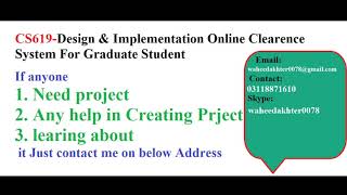 CS619 | Design & implement Online Clearance System for Graduate Students | Full Project | Guaidness