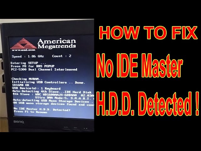 HOW TO FIX !! No IDE Master H.D.D. Detected! class=
