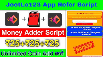 Jeetlo123 App Refer Script !! Jeetlo123 App Refer Trick !! Jeetlo123 App Money Add Script !! #SK