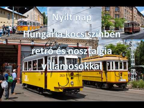 Hungária villamos kocsiszín nyílt nap és retró villamosok