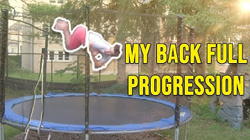 Backflip 360 (Back Full) Progression on Trampoline Day 1!!! *LANDED* + Crashed my Dads Car!