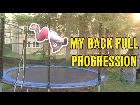 Backflip 360 (Back Full) Progression on Trampoline Day 1!!! *LANDED* + Crashed my Dads Car!